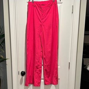 ALO Yoga Bold Pink Wide Leg Trousers